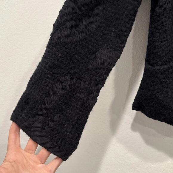 Crea Concept Textured Black One Button Jacket Women’s Size 38 Wool Blend Artsy - Picture 7 of 13